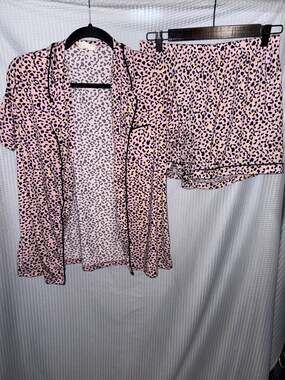 Ninexis Pink Leopard Print Pajama Set Size M